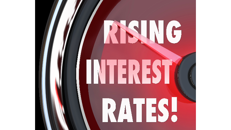 Meter that says Rising Interest Rates