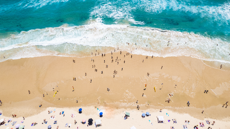 Crowd of people on large beach