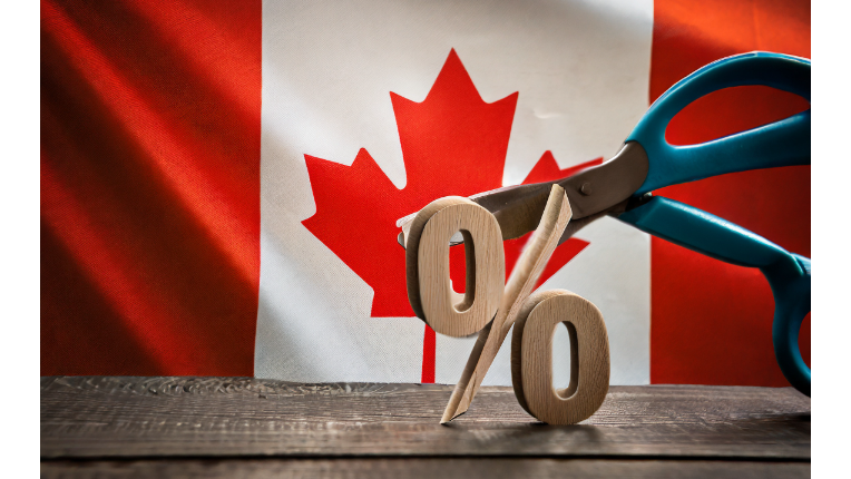 Flag of Canada percentage sign and scissors